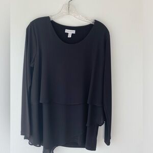 Susan Graver tiered liquid knit long sleeve top